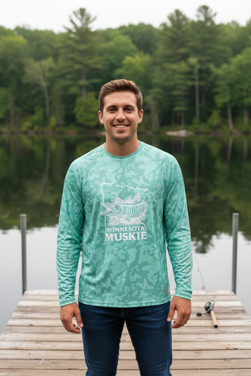 HUK Brand Men's Muskie Performance Long Sleeve Fishing Shirt