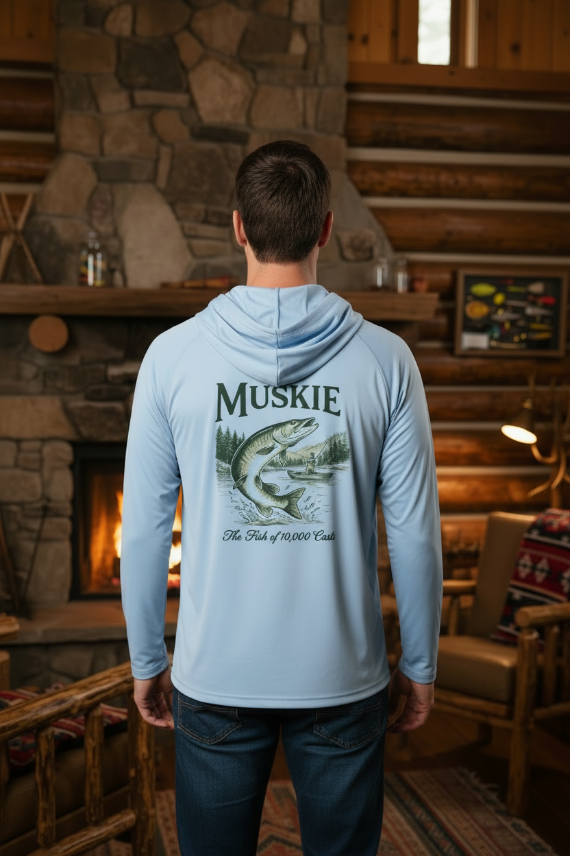 HUK Men's MuskieTees Half-Zip Hooded Pullover