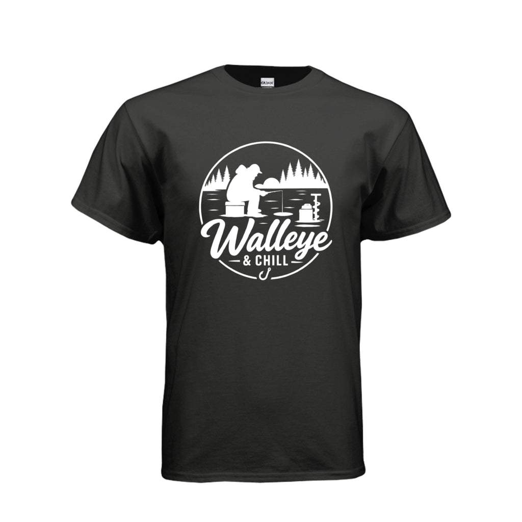Walleye & Chill ice fishing tee Black