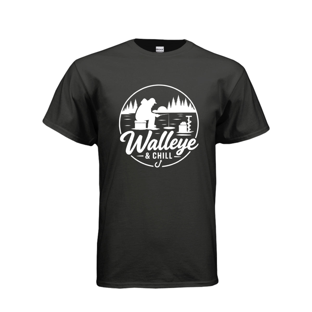 Walleye & Chill ice fishing tee Black