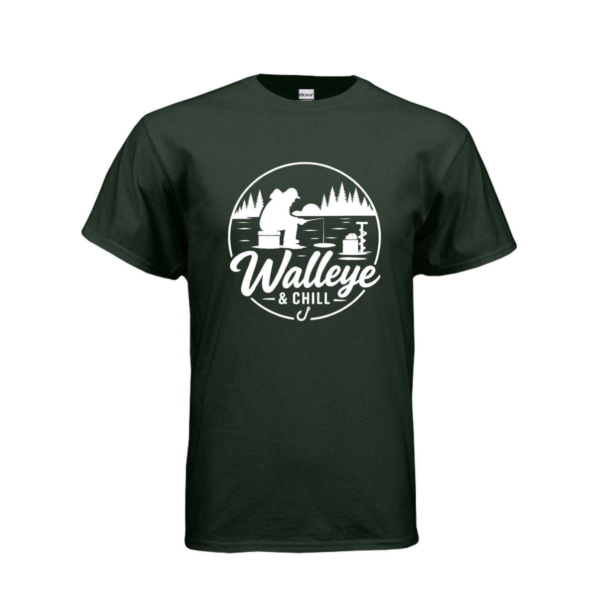 Walleye & Chill ice fishing tee Forest Green