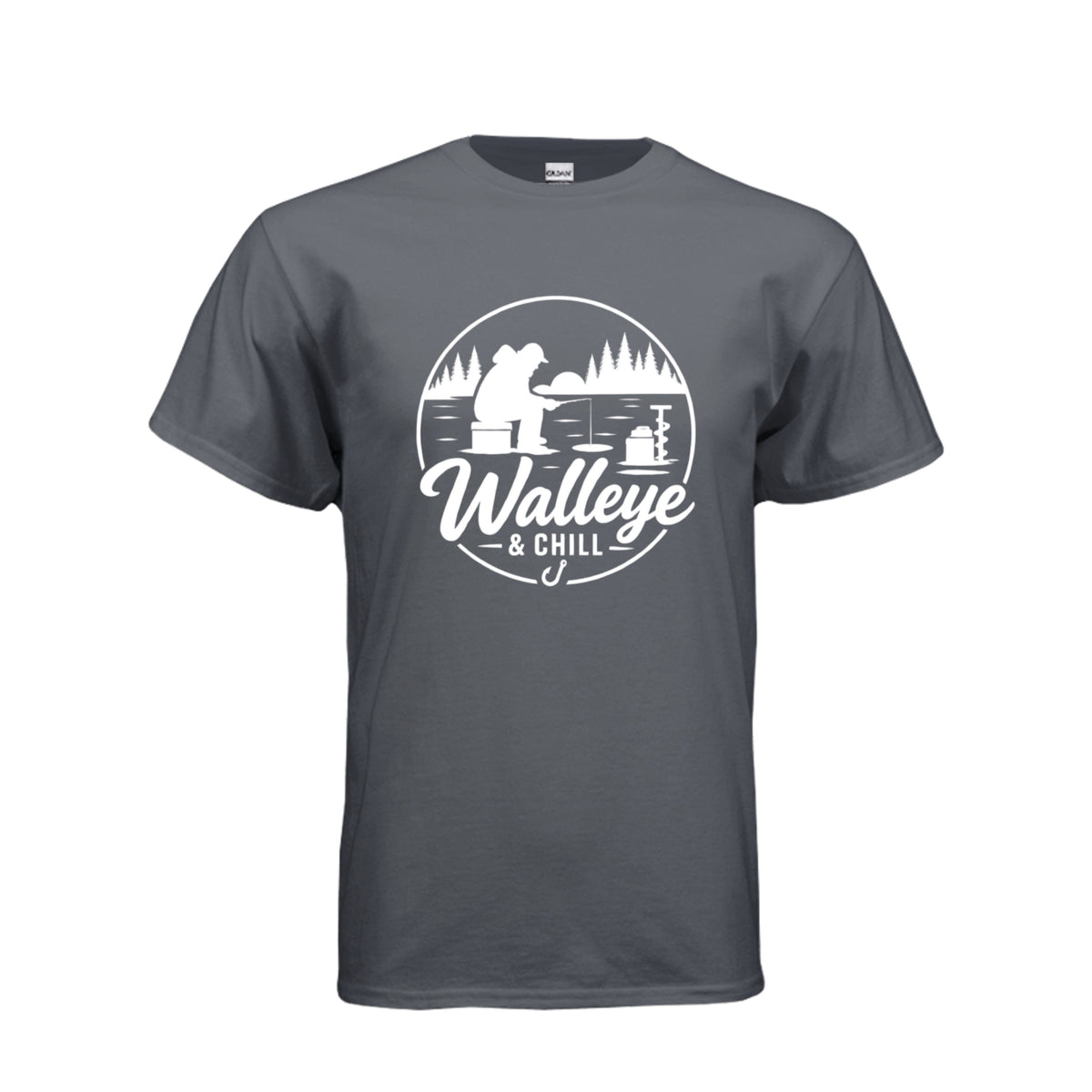 Walleye & Chill ice fishing tee Charcoal